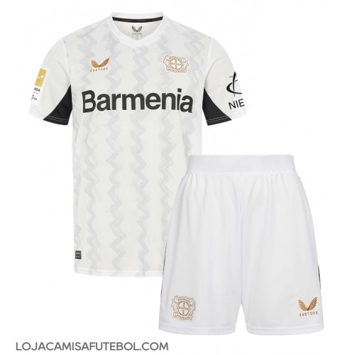 Camisa de Futebol Bayer Leverkusen Equipamento Secundário Infantil 2024-25 Manga Curta (+ Calças curtas)